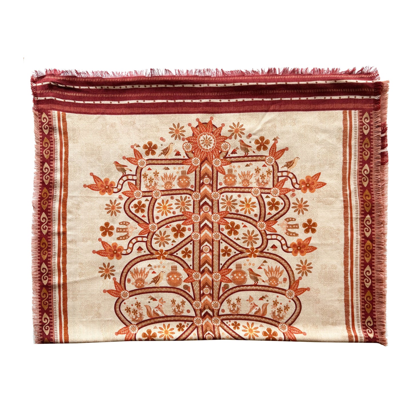 Terracotta Dreams - Silk Wool Scarf