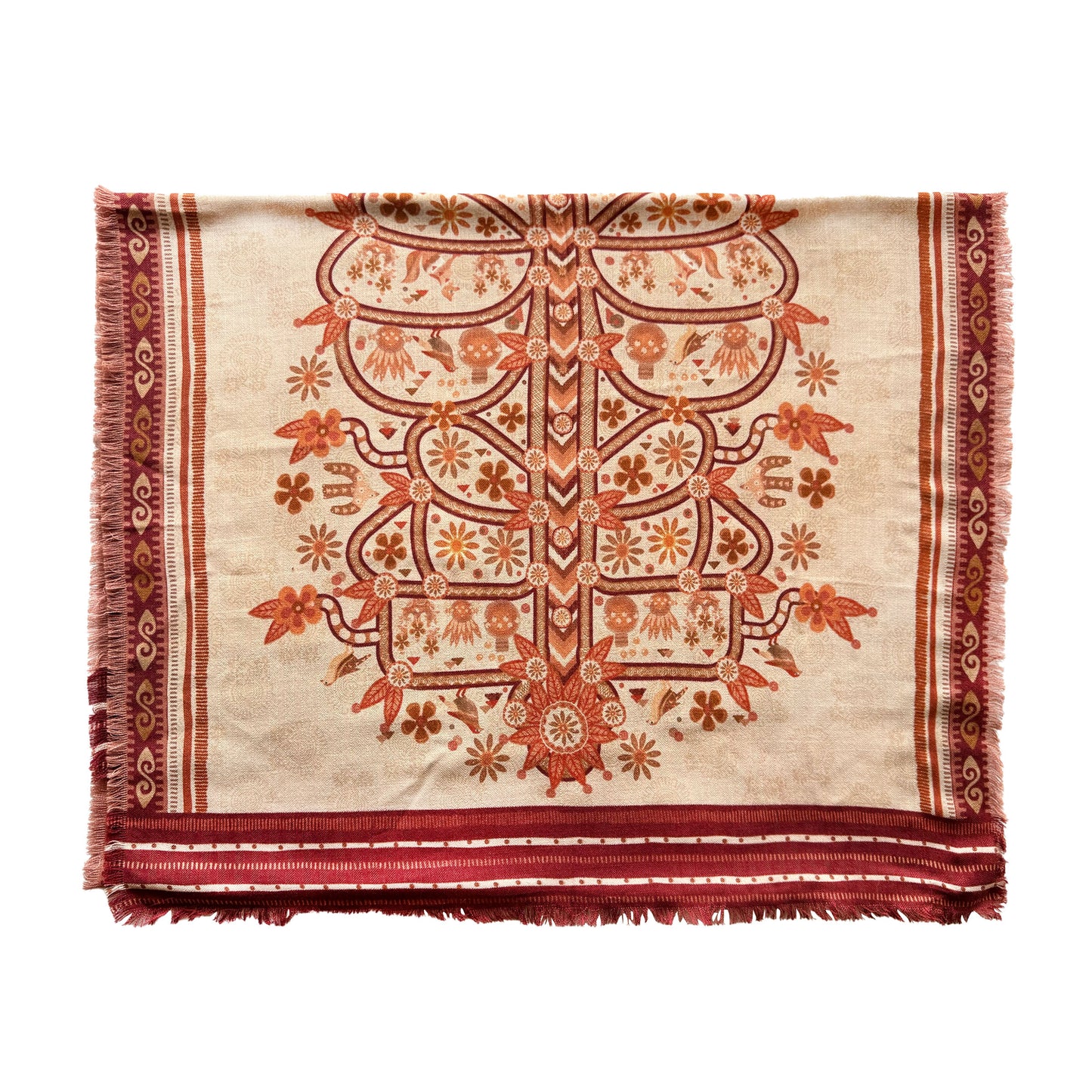 Terracotta Dreams - Silk Wool Scarf