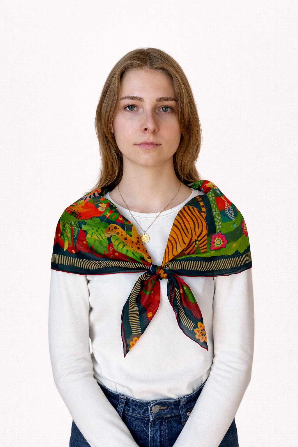 Jungle Majesty - Silk Chiffon Scarf