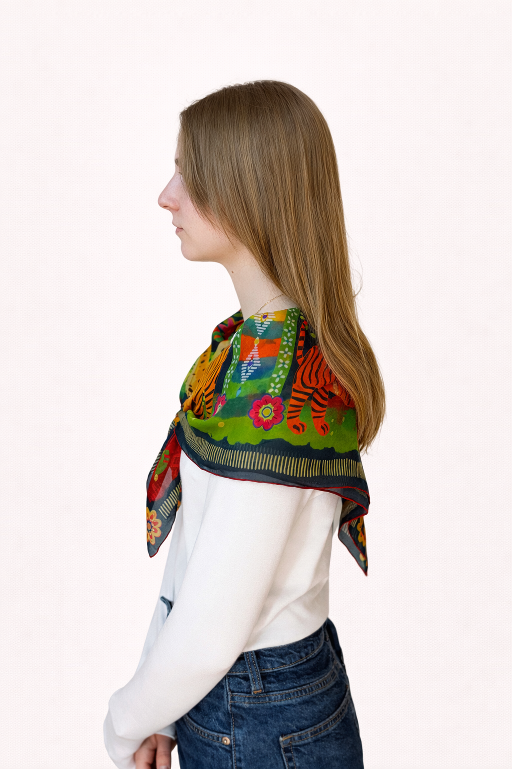 Jungle Majesty - Silk Chiffon Scarf