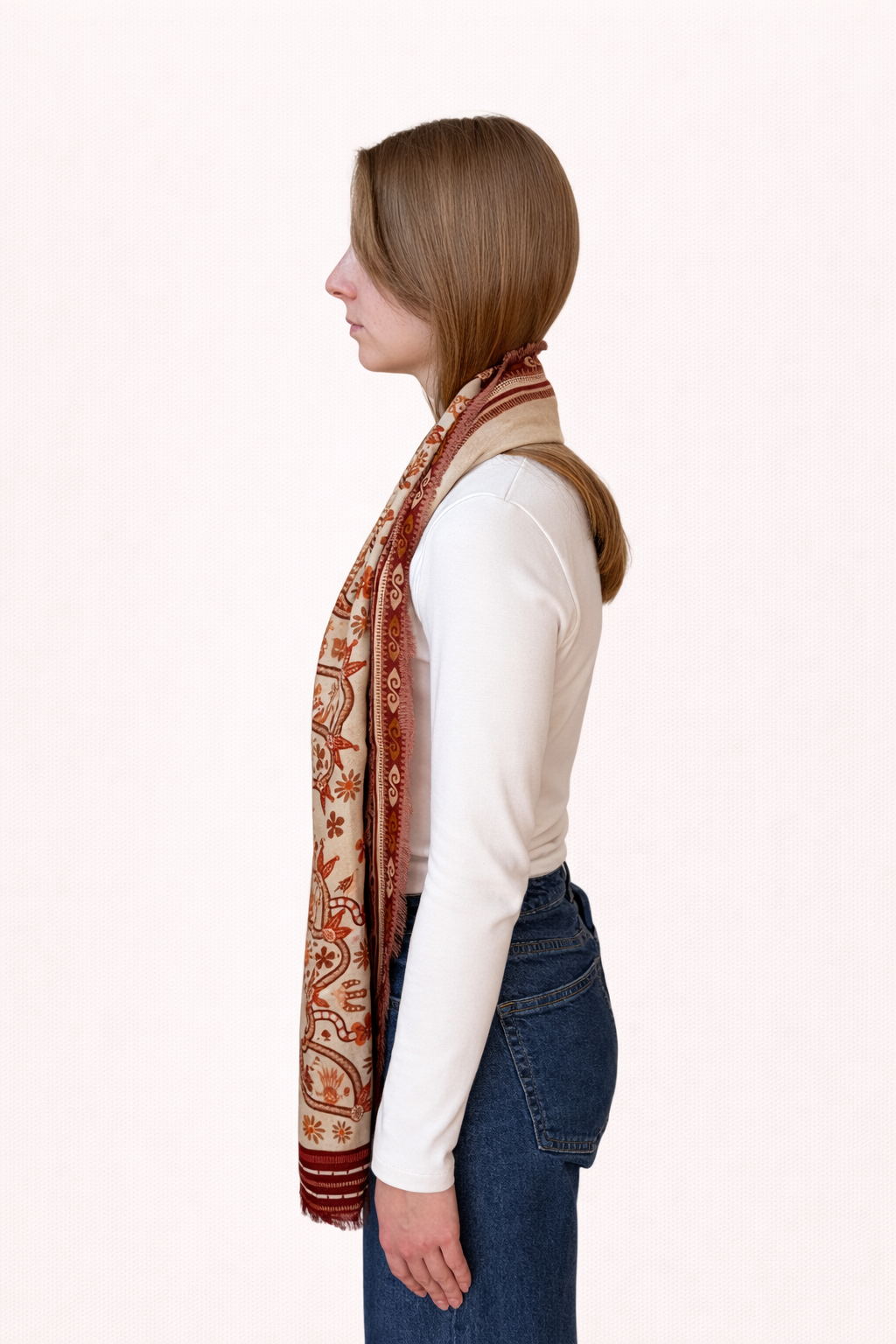 Terracotta Dreams  - Silk Wool Scarf