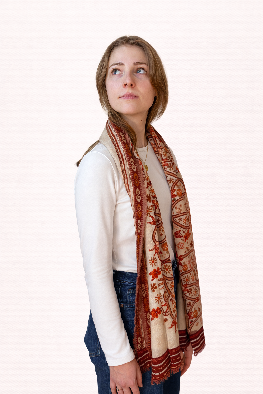 Terracotta Dreams  - Silk Wool Scarf