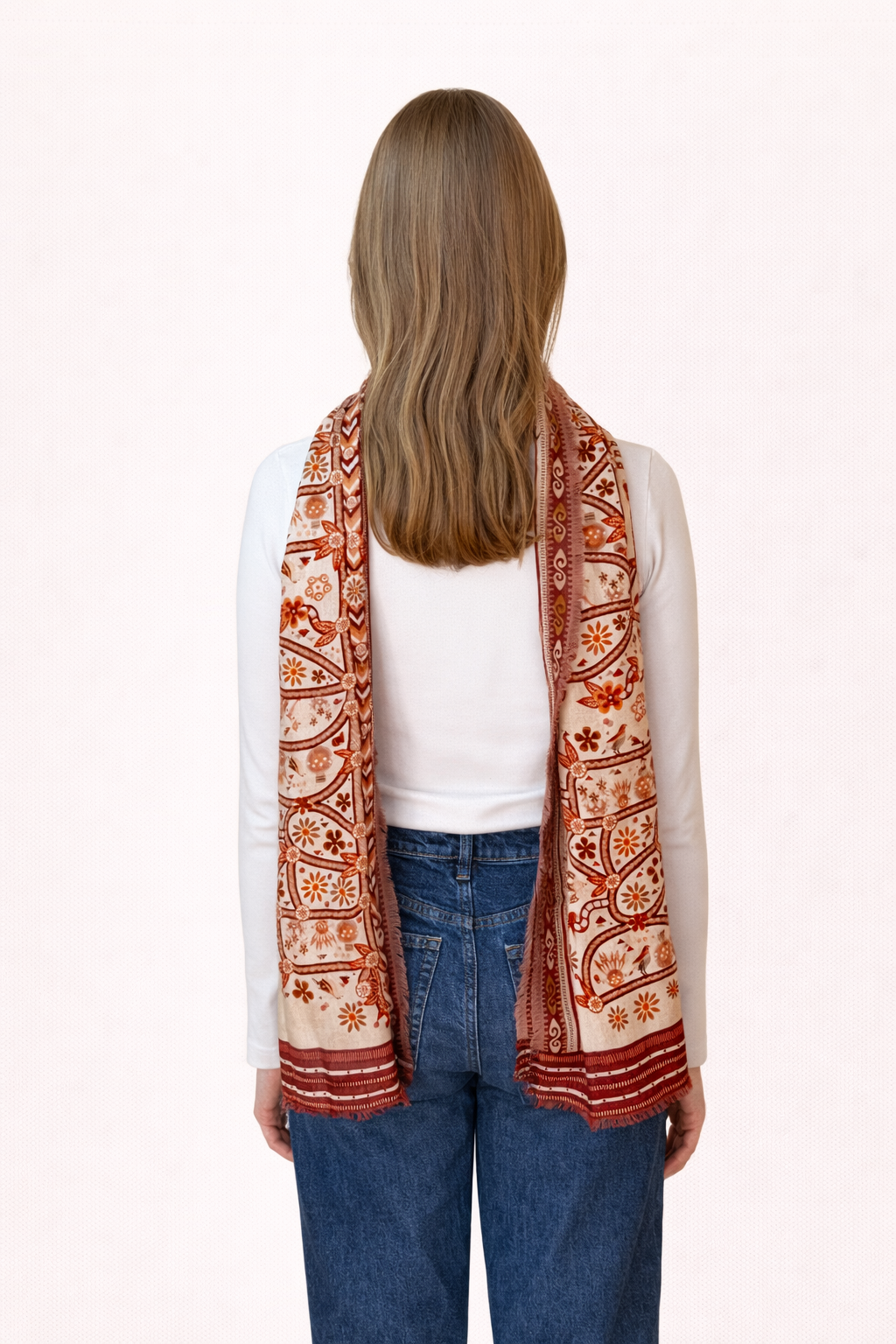 Terracotta Dreams  - Silk Wool Scarf