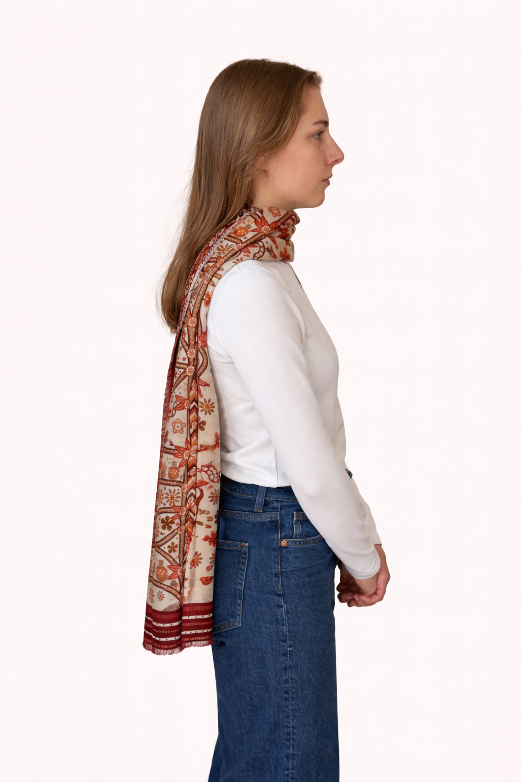 Terracotta Dreams  - Silk Wool Scarf