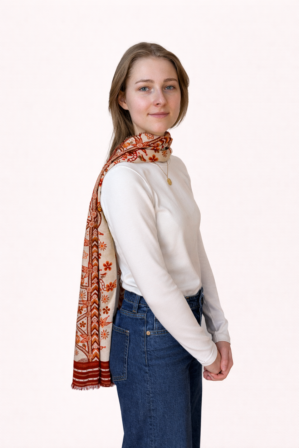 Terracotta Dreams  - Silk Wool Scarf