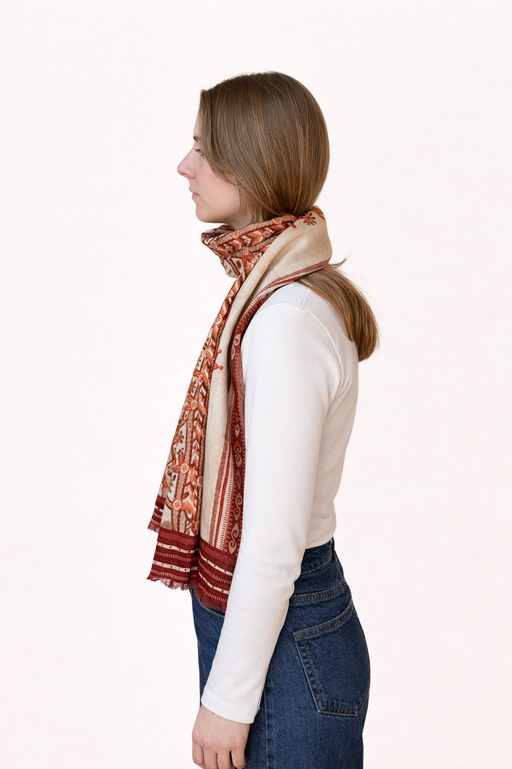 Terracotta Dreams  - Silk Wool Scarf