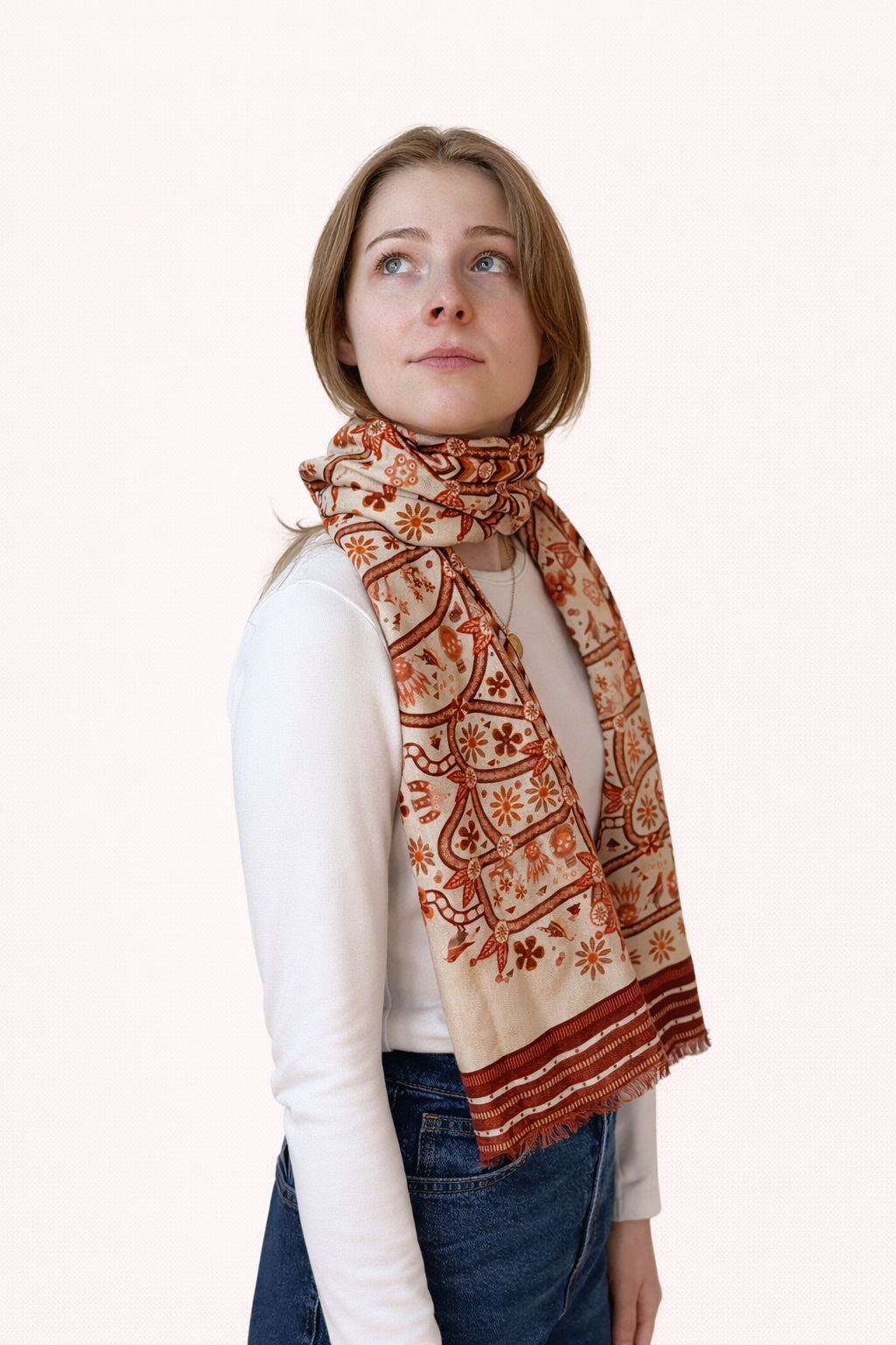Terracotta Dreams  - Silk Wool Scarf