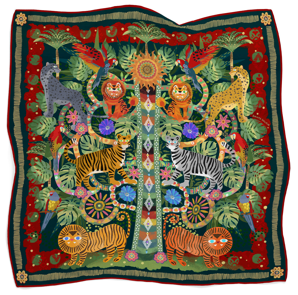 Jungle Majesty - Silk Chiffon Scarf